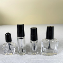 10ml Empty Clear Nail Polish Bottles Glass Nail Varnish Bottles Container With Brush Cap (Rectangle)